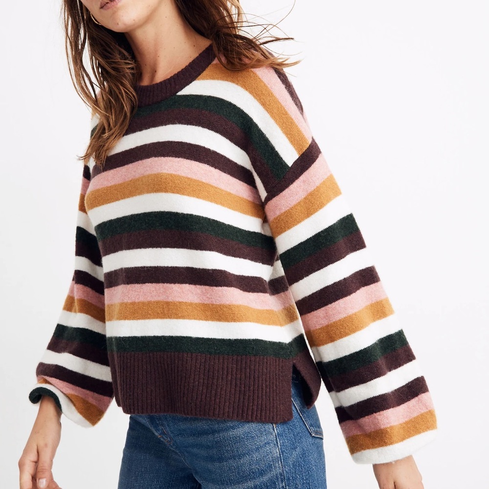 Madewell Striped Payton Pullover Sweater in Coziest Yarn